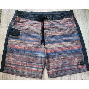 Prana‎ Sander Striped Boardshort Swim Trunks Multicolor Mens Size 38
